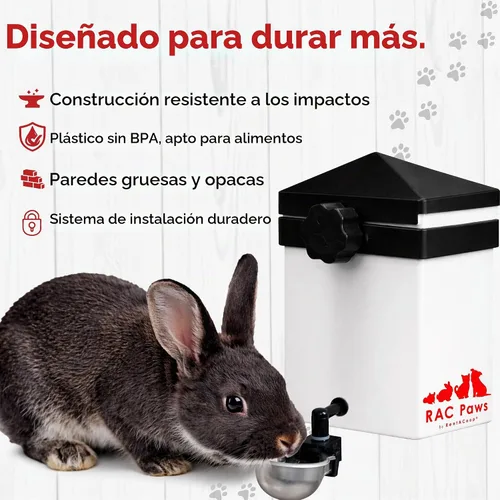Vista 4 de RentACoop Bebedor de animales pequeños de 64 oz con taza de metal
