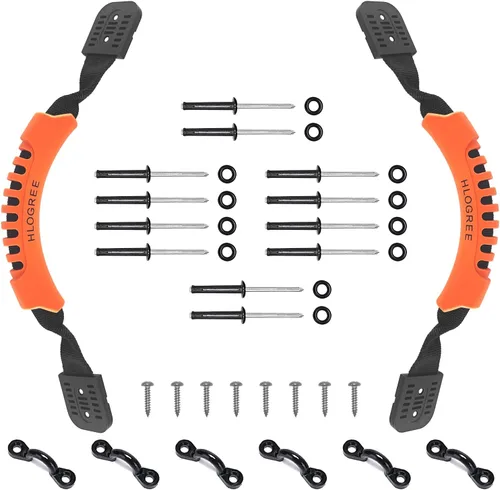 Vista 10 de HLOGREE Paquete de 2/4 asas para kayak, mango de transporte de kayak con remaches, asas de repuesto para kayak, asas de kayak