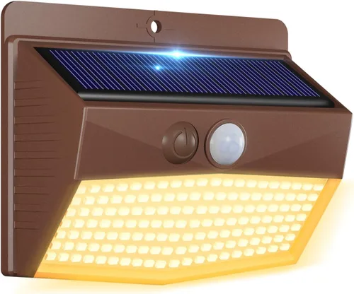 Peasur 1 paquete de luces solares con detección de movimiento para exteriores, luz de seguridad solar con 3 modos, luces de inundación IP65
