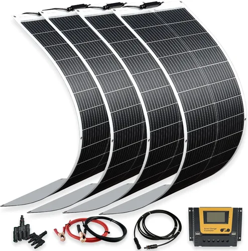 Vista 12 de XINPUGUANG Kit de sistema flexible de panel solar de 200 W 12 V, módulo de fibra de vidrio monocristalino de 2 x 100 W, cable de extensión