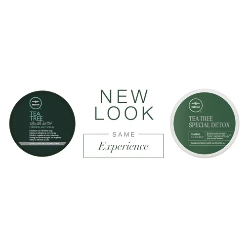 Vista 2 de Tea Tree Exfoliante especial de sal espumosa de desintoxicación, exfolia, refresca el cuero cabelludo, para todo tipo de cabello, 6.5 onzas.