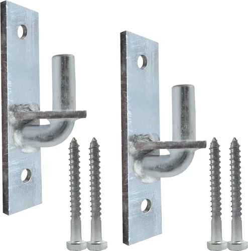 Vista 10 de Bisagra de puerta de montaje en pared, bisagras de puerta de valla resistentes, poste de cerca, bisagra de puerta de enlace de cadena. Paquete de 2