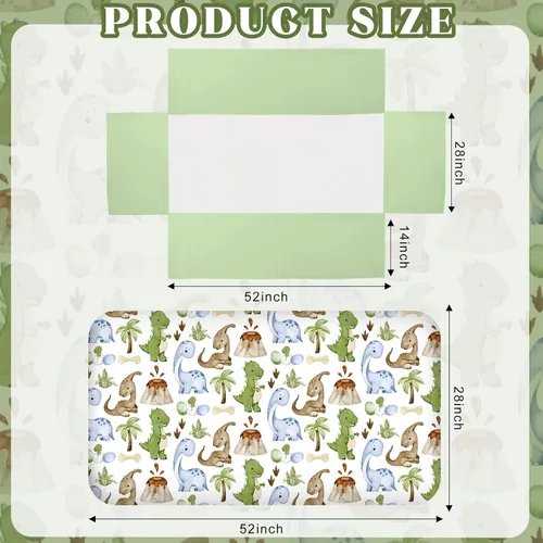 Vista 3 de Hahafelt - Juego de ropa de cama para cuna de bebé, 3 piezas Verde