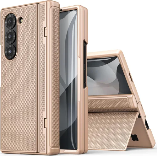Vista 9 de BXYJY Funda para Samsung Galaxy Z Fold 6 con función atril, protector de pantalla frontal y protección de bisagra, ajuste delgado, resistente, 360°