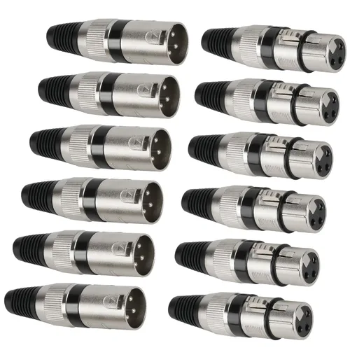 Vista 6 de Paquete de 4 conectores XLR de 3 pines, carcasa de aleación de zinc (2 machos y 2 hembras), adaptador de enchufe de serpiente de línea de micrófono