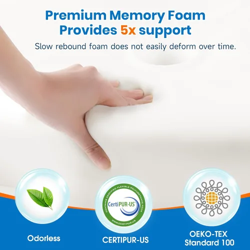 Vista 6 de Almohada cervical de cuello TranquilMoments para dormir, almohada de espuma viscoelástica para dormir de lado, almohadas ergonómicas para alivio