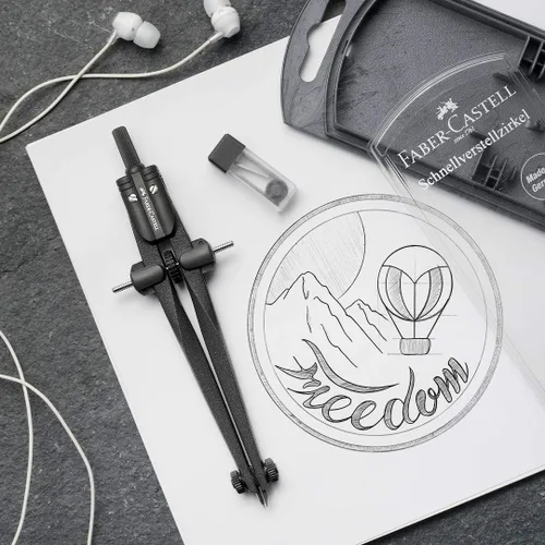 Vista 6 de Faber-Castell Stream Quick Set Brújula - Piedra Negra, 174530