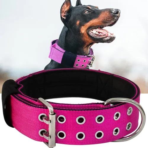Vista 8 de Collar de perro para perros grandes, collares tácticos de 2 pulgadas de ancho con asa para perros de raza extragrande, camuflaje militar