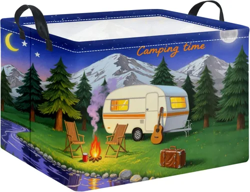 Vista 49 de HIYAGON - Cesta de Animales del Bosque Rectangular, Cesta de Almacenamiento para Bebé, Caja Organizadora de Almacenamiento, Caja de Decoración