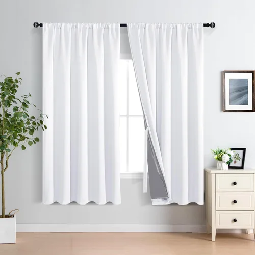 Vista 24 de XWZO Cortinas 100% opacas de 84 pulgadas de largo con alzapaños, protección de privacidad, paneles de ventana de eficiencia energética con forro