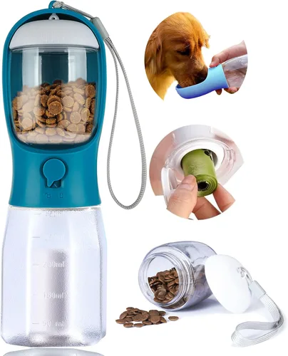 Vista 18 de Botella de agua para perros con contenedor de alimentos, dispensador de agua portátil para perros para mascotas para caminar al aire libre