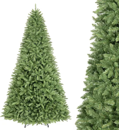 Vista 26 de GOFLAME Árbol de Navidad artificial de 4 pies con soporte de metal plegable