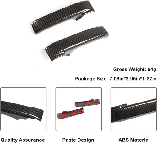 Vista 7 de Cubierta de protección para manija interior de puerta compatible con Toyota FJ Cruiser 2007-2021 2 piezas, cubiertas para manijas interiores