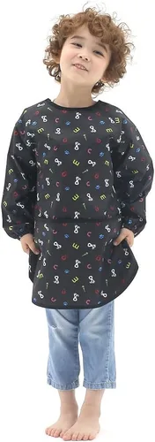 Vista 9 de Plie Kids Waterproof Art Smock – Long Sleeve Apron for Painting, Baking, Sensory Play (Ages 1–10)