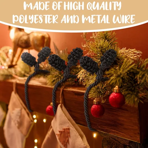 Vista 3 de Shappy - 12 piezas de ataduras decorativas de Navidad para barandillas, ataduras reutilizables y flexibles de torsión para guirnaldas, escaleras