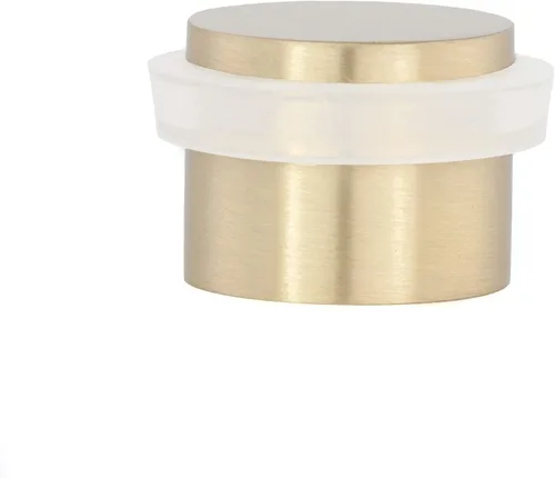 EVI Herrajes 04019124BLM I-191/24-B Tope adhesivo para puerta, dorado, silencioso, latón dorado, goma blanca