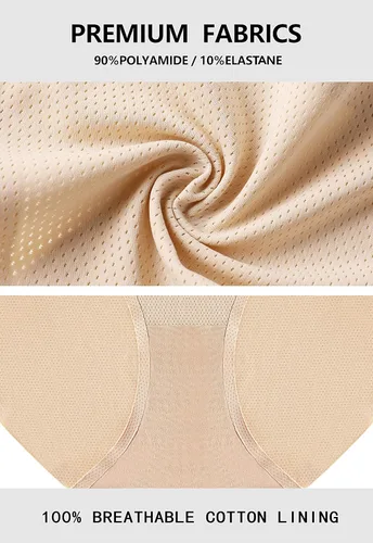 Vista 5 de voenxe Ropa interior hipster sin costuras para mujer, braguitas transpirables para mujer, bragas invisibles, ropa interior cómoda para mujer