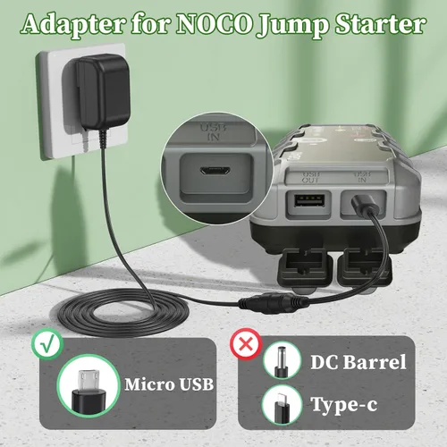 Vista 3 de Cargador de 5V para NOCO GB70 GB40 GB30 GB20 Cable de alimentación de arranque de batería para NOCO Boost Sport Jump Starter Adaptador de CA Fuente