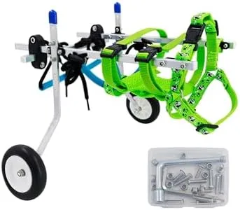 Adjustable Dog Wheelchair, Suitable for Pets with Inconvenient Hind Legs, Soft Harness, Light Weight and Easy to Assemble