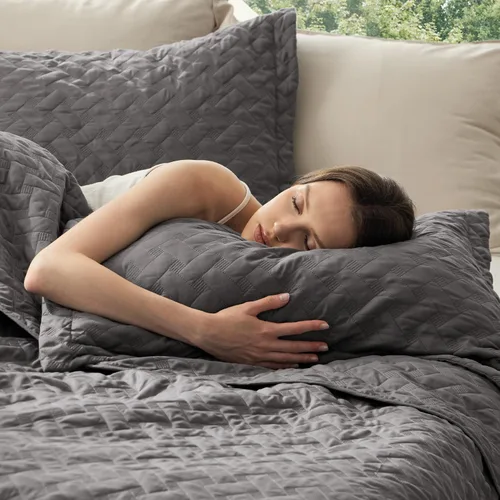 Vista 2 de Bedsure Colchas de tamaño individual – Colchas ligeras de tamaño individual con patrón de tejido de cesta, ropa de cama suave, colcha de edredón