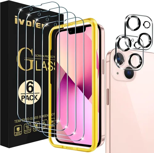 Vista 9 de ivoler Paquete de 3 + 3 protectores de pantalla de vidrio templado para iPhone Air de 6.5 pulgadas con protector de lente de cámara con marco