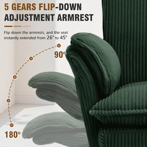 Vista 3 de Silla Criss Cross con ruedas y reposabrazos, cómoda silla de escritorio Verde