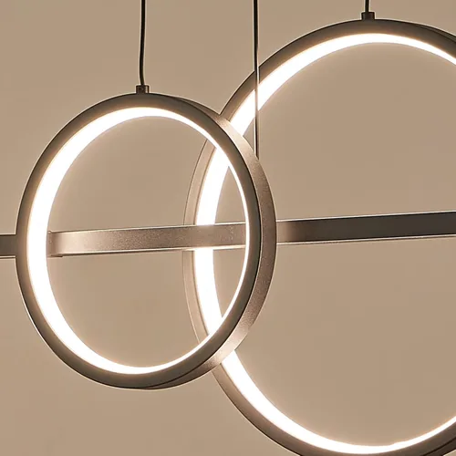 Vista 3 de ORANOOR - Lámparas de araña modernas doradas y negras para comedor, lámpara de araña LED regulable con forma de globo para isla de cocina, lámpara