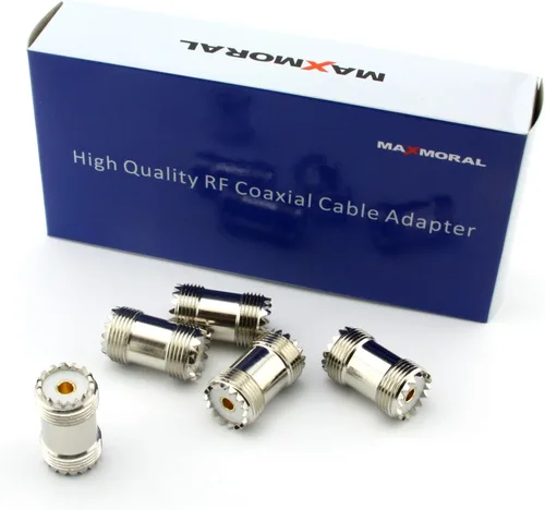 Vista 3 de Maxmoral Paquete de 2 adaptadores de cable coaxial PL-259 - Enchufe hembra a hembra UHF