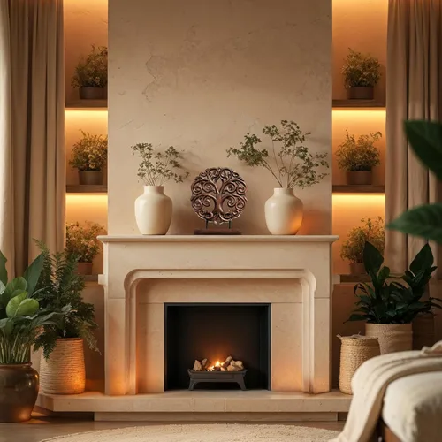 Vista 3 de Decozen Escultura de árbol de madera maciza, decoraciones de Navidad, decoración del hogar, sala de estar, bohemio, mesa de café, decoración de mesa