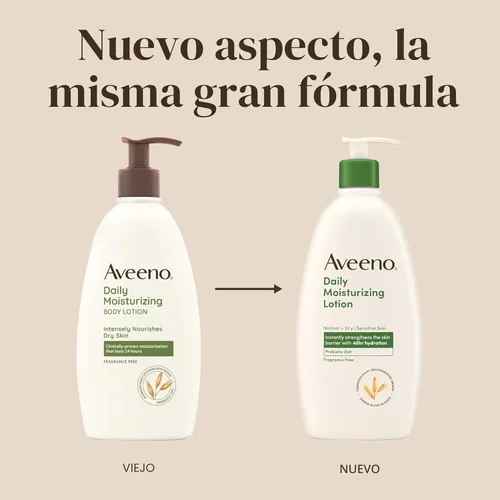 Vista 2 de Aveeno – Loción Corporal Hidratante Diaria con Avena Calmante y Ricos Emolientes para Nutrir la Piel Seca