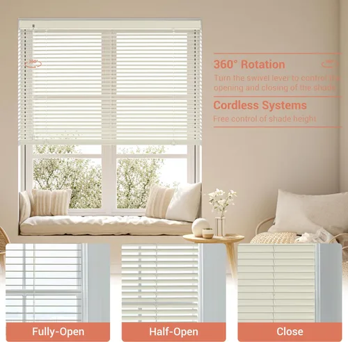 Vista 5 de Mini persianas de aluminio de 1 pulgada con lamas de metal oscurecedoras, persianas venecianas horizontales nuevas para ventanas, anti-UV