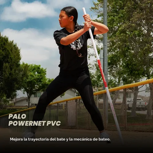 Vista 5 de PowerNet Combo PVC/Click Stick Softball & Baseball Swing Trainer, Entrenador de Golpe de Béisbol Intercambiable, Bate de entrenamiento de PVC