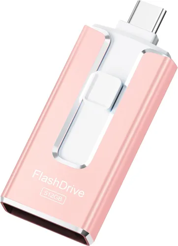 Vista 10 de MFi Certified 256GB Flash Drive for iPhone, 3 in 1 Type-C USB Memory Stick Thumb Drive for Photos Videos, High Speed External Memory Storage Photo