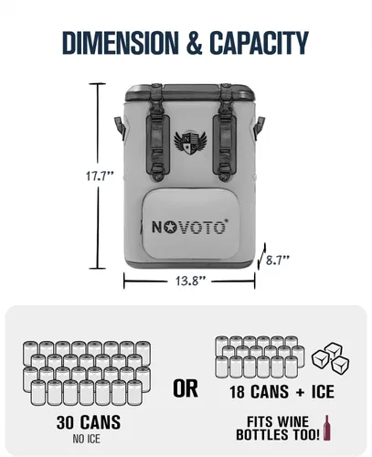 Vista 5 de Magnetic Soft Cooler, Zipperless Soft Sided Cooler Bag for Men & Women, Insulated Backpack Coolers for Tailgating, Beach, Lunch, Picnic, Kayak