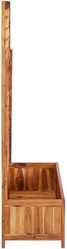 Vista 3 de Cama elevada con enrejado de 33.5 x 15 x 59.1 pulgadas, madera de acacia maciza, cama de jardín elevada, macetas al aire libre para jardín