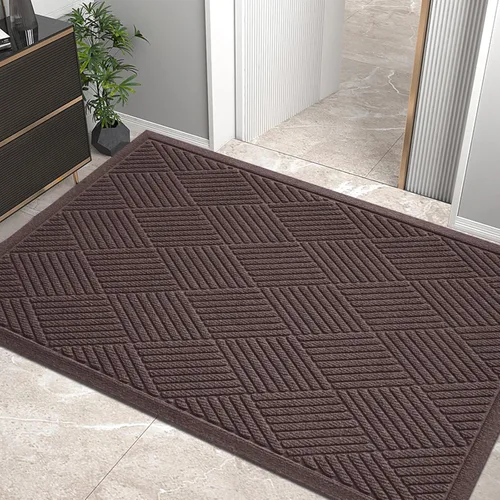 Vista 14 de HIYARD Alfombra resistente para puerta delantera, tapetes absorbentes para barro y suciedad, resistentes a manchas y decoloración, con respaldo