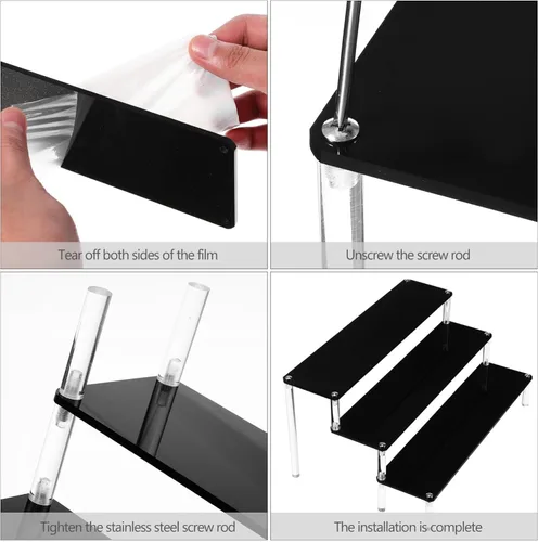 Vista 2 de Cabilock Soporte elevador de acrílico con niveles para figuras, juguetes y organizador de tocador