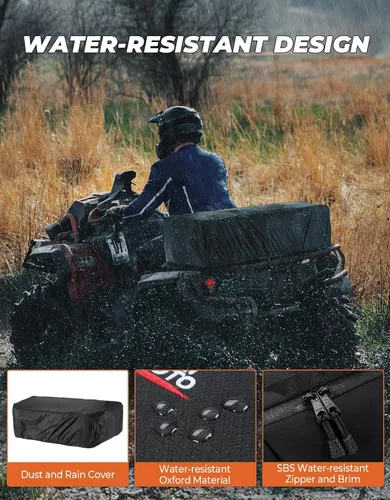 Vista 7 de KEMIMOTO Bolsa para ATV, Bolsa de Carga para ATV Grande de 74L con Bolsa Refrigeradora, Bolsa de Asiento de Parrilla Trasera de Almacenamiento