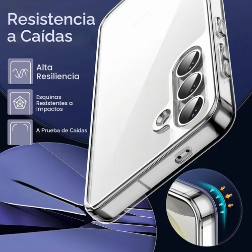 Vista 7 de JETech Funda 5 en 1 para Samsung Galaxy S24 Plus, antiamarilleo Transparente