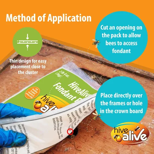 Vista 6 de HIVE ALIVE Suplemento alimenticio Fondant Bee - Potenciador de alimentación fácil de usar evita el hambre durante el invierno - Programa