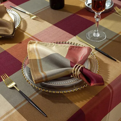 Vista 10 de Mantel rectangular de 52 x 70 pulgadas a cuadros a prueba de derrames, antiencogimiento, suave y resistente a las arrugas, mantel decorativo de tela