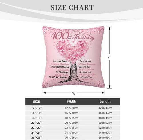 Vista 5 de Regalos para mujer de 100 años, ideas de regalo de cumpleaños número 100, funda de almohada de 18 x 18 pulgadas, decoraciones de cumpleaños de 100