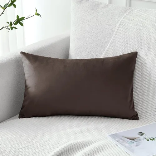 Vista 20 de Artscope Fundas de almohada de terciopelo de lujo, fundas de almohada rectangulares decorativas, fundas de cojín suaves y sólidas para sofá