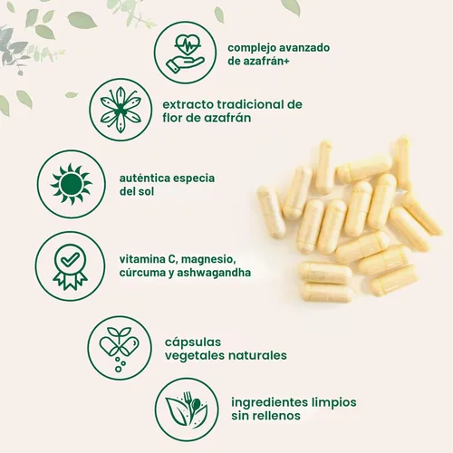 Vista 3 de Micro Ingredients Saffron+ Advanced Supplements, 60 cápsulas vegetarianas – 10 en 1 con extracto de azafrán, vitamina C soluble en grasa de alta