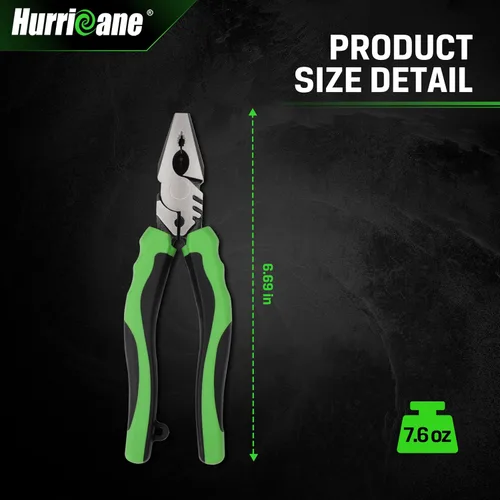 Vista 2 de HURRICANE Alicates extractor de tornillos pelados de 6 pulgadas, alicates Pro Linesman con mordazas antideslizantes, quita los tornillos