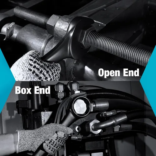 Vista 8 de DURATECH Juego de llaves combinadas jumbo, SAE (1-3/8 a 2 pulgadas) y juego de llaves combinadas jumbo, métricas (1.378-1.969 in), con bolsa