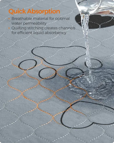 Vista 4 de Feandrea Almohadilla lavable para orina de perro, paquete de 2, reutilizable, 24 x 18 pulgadas, S, impermeable para entrenamiento de mascotas, a