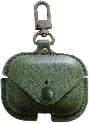 Vista 2 de Funda de cuero genuino compatible con AirPods Pro de 2ª/1ª generación (2023/2022/2019), funda protectora VOMA para Apple AirPods Pro 2/Pro, funda