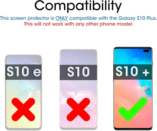 Vista 2 de amFilm Protector de pantalla Ultra Glass para Galaxy S10 Plus, vidrio templado, paquete de 2