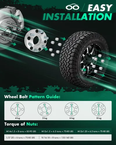 Vista 6 de SCITOO 4 adaptadores de rueda de 5 x 4.5 a 6 x 5.5 pulgadas, orificios de 2 pulgadas, pernos de 2.913 in, espaciadores de rueda de 5 lengüetas, sin